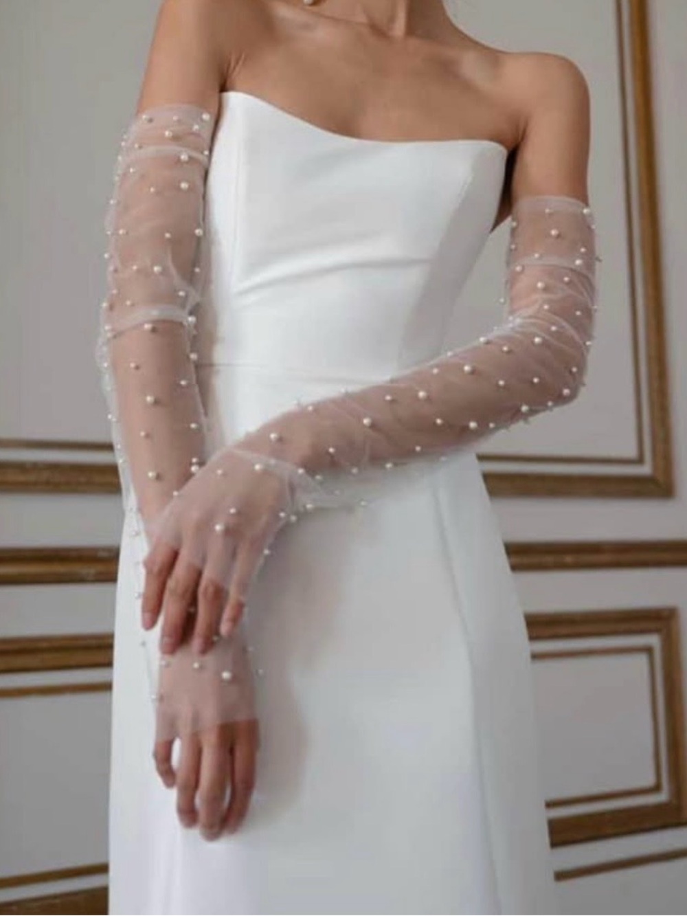 Jenny Yoo Pearl Bridal Sleeves M Worn Once And Steamed
